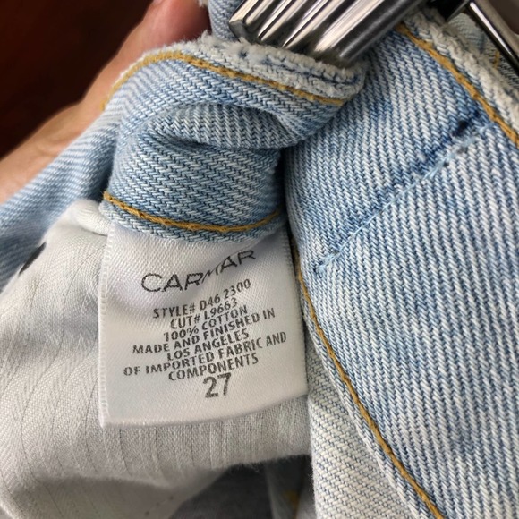 Carmar Galexia Hermia Straight Leg Jeans Cut Out Chain Knee Light Wash Size 27 - Picture 10 of 14